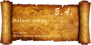 Balsai Adina névjegykártya